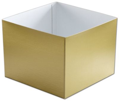 Gold Hi-Wall Gift Box Bottoms, 8 x 8 x 6' - Gifts Baskets Wholesale Supplies Shop
