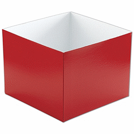 Red Hi-Wall Gift Box Bottoms, 8 x 8 x 6'