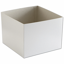 White Hi-Wall Gift Box Bottoms, 8 x 8 x 6'