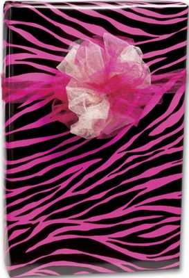 Electric Zebra Gift Wrap, 24' x 417' - Gifts Baskets Wholesale Supplies Shop