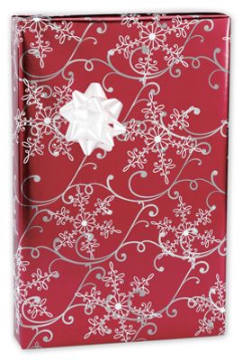Christmas Snowflakes Foil Gift Wrap, 24 x 417