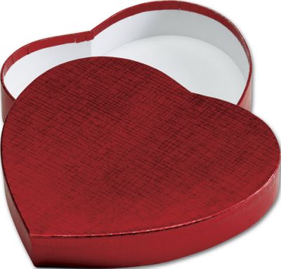 Red Heart Shaped Candy Boxes, 9 1/8 x 7 1/2 x 1 1/8' - Gifts Baskets Wholesale Supplies Shop