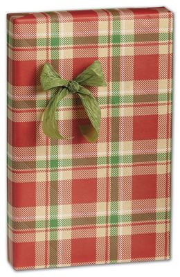 Christmas Plaid Gift Wrap, 24 x 417