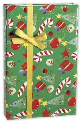 Happy Christmas Gift Wrap, 24' x 417' - Gifts Baskets Wholesale Supplies Shop