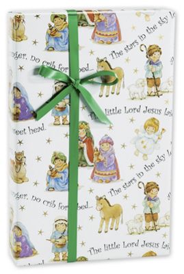 Nativity Gift Wrap, 24' x 417' - Gifts Baskets Wholesale Supplies Shop