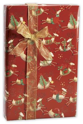 Eight Tiny Reindeer Gift Wrap, 24' x 417' - Gifts Baskets Wholesale Supplies Shop