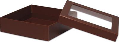 Chocolate Rigid Gourmet Window Boxes, Large - Gifts Baskets Wholesale Supplies Shop
