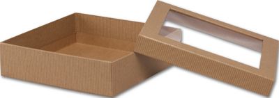 Kraft Rigid Gourmet Window Boxes, Large - Gifts Baskets Wholesale Supplies Shop