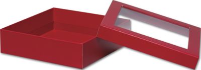 Red Rigid Gourmet Window Boxes, Large - Gifts Baskets Wholesale Supplies Shop