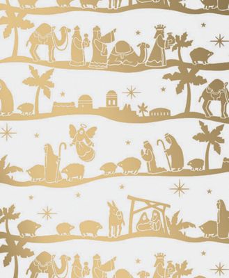 Nativity Gift Wrap, 24' x 100' - Gifts Baskets Wholesale Supplies Shop