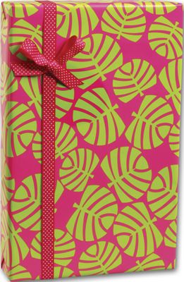 Preppy Palms Gift Wrap, 24' x 100' - Gifts Baskets Wholesale Supplies Shop