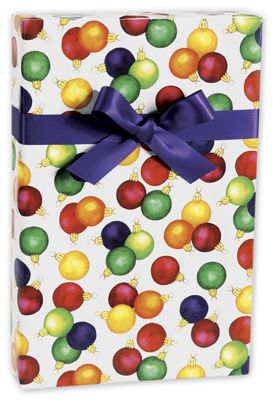 Jeweled Ornaments Gift Wrap, 24' x 417' - Gifts Baskets Wholesale Supplies Shop