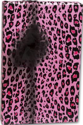 Pink Cheetah Gift Wrap, 24' x 417' - Gifts Baskets Wholesale Supplies Shop