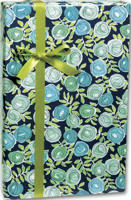 Retro Rose Gift Wrap, 24' x 100' - Gifts Baskets Wholesale Supplies Shop