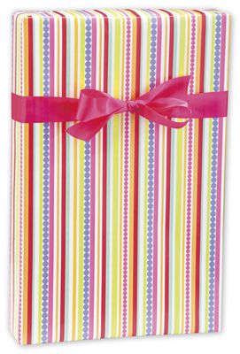 Beaded Stripe Gift Wrap, 24' x 100' - Gifts Baskets Wholesale Supplies Shop