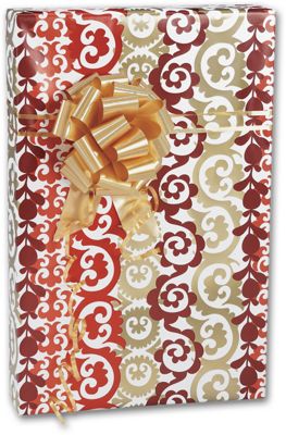 Ornamental Stripe Gift Wrap, 24' x 100' - Gifts Baskets Wholesale Supplies Shop
