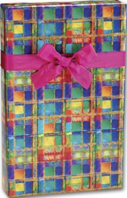 Power Plaid Gift Wrap, 24' x 100' - Gifts Baskets Wholesale Supplies Shop