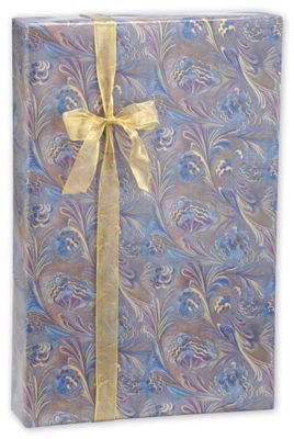 Marbled Feathers Jeweler's Roll Gift Wrap, 7 3/8 x 100'