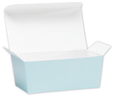 Light Blue Ballotin Candy Boxes, 5 7/8 x 3 1/4 x 2 1/2 - Gifts Baskets Wholesale Supplies Shop