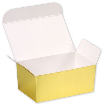 Bright Gold Paper Ballotin Boxes 4 1/8 x 2 5/8 x 1 7/8 - Gifts Baskets Wholesale Supplies Shop