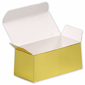 Bright Gold Paper Ballotin Boxes, 2 5/8 x 1 5/16 x 1 1/4'