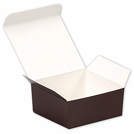 Brown Paper Ballotin Boxes, 2 5/8 x 2 1/2 x 1 1/4'