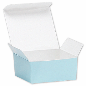 Light Blue Ballotin Candy Boxes, 2 5/8 x 2 1/2 x 1 1/4