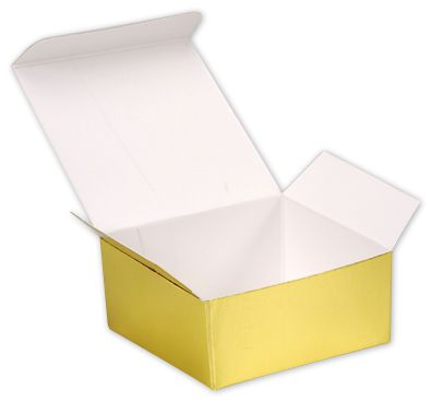 Bright Gold Paper Ballotin Boxes, 2 5/8x2 1/2x1 1/4 - Gifts Baskets Wholesale Supplies Shop