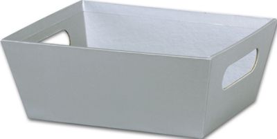 Silver Market Trays, 9 x 7 x 3 1/2' - Gifts Baskets Wholesale Supplies Shop