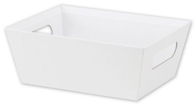 White Market Trays, 9 x 7 x 3 1/2' - Gifts Baskets Wholesale Supplies Shop