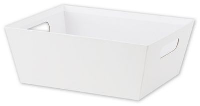 White Market Trays, 12 x 9 1/2 x 4 1/2' - Gifts Baskets Wholesale Supplies Shop