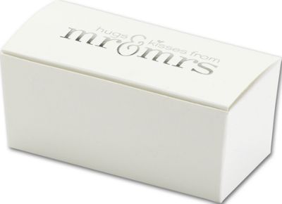 White with Silver Foil Mr and Mrs Truffle Boxes - Gifts Baskets Wholesale Supplies Shop