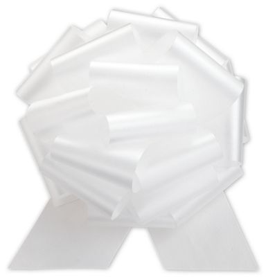 White Pull Bows, 8' Bow, 20 Loops, 2 3/4' Ribbon Width - Gifts Baskets Wholesale Supplies Shop
