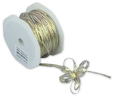 Gold Shimmer Pull Bows, 4 mm x 25 Yds - Gifts Baskets Wholesale Supplies Shop