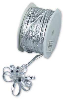 Silver Shimmer Pull Bows, 4 mm x 25 Yds - Gifts Baskets Wholesale Supplies Shop