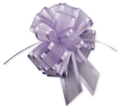 Lavender Sheer Satin Edge Pull Bows, 18 Loops, 1 1/2' - Gifts Baskets Wholesale Supplies Shop