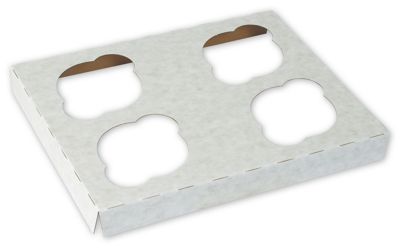 Patisserie Cupcake Inserts, 4 Standard Insert, 9 x 7 x 1/2 - Gifts Baskets Wholesale Supplies Shop