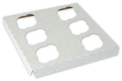 Patisserie Cupcake Inserts, 6 Standard Insert, 10x10x1/2' - Gifts Baskets Wholesale Supplies Shop