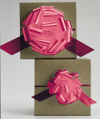 Red Satin Perfect Pull Bows, 18 Loops, 4' - Gifts Baskets Wholesale Supplies Shop