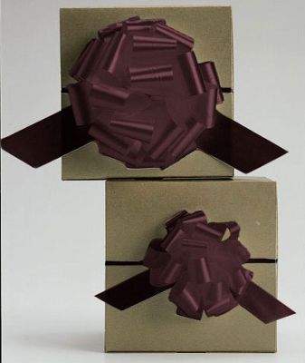 Chocolate Satin Perfect Pull Bows, 20 Loops, 5 1/2' - Gifts Baskets Wholesale Supplies Shop