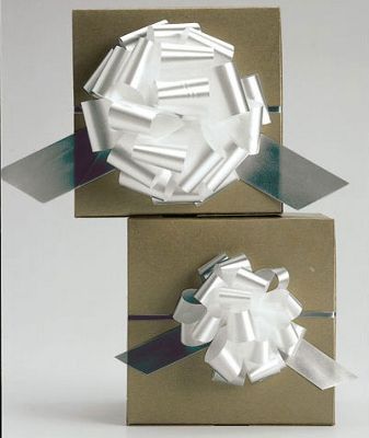 White Satin Perfect Pull Bows, 18 Loops, 4