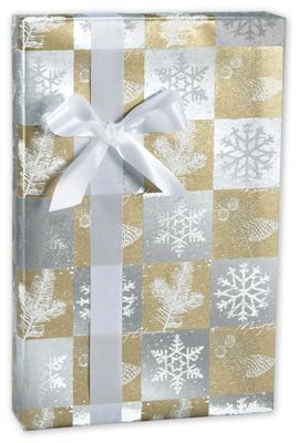 Silver & Gold Foil Gift Wrap, 24 x 208