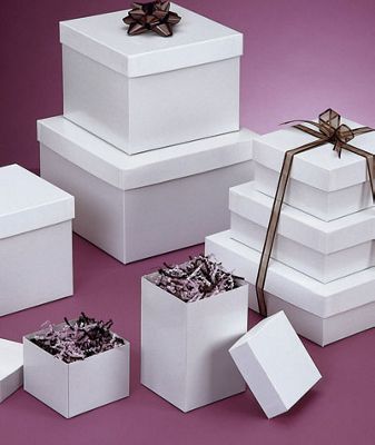 White Hi-Wall Gift Box Lids, 4 x 4' - Gifts Baskets Wholesale Supplies Shop