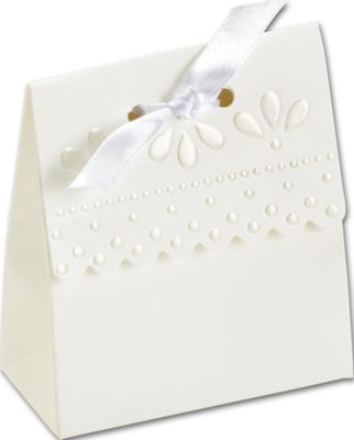 White Scalloped Favor Boxes, 3 x 1 3/8 x 3 3/4' - Gifts Baskets Wholesale Supplies Shop