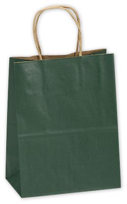 Forest Green Small Shoppers, 8 x 4 3/4 x 10 1/2 - Gifts Baskets Wholesale Supplies Shop