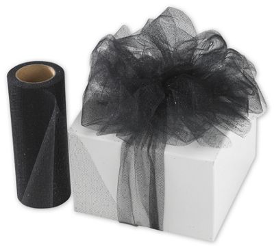 Black Sparkle Tulle, 6 x 25 Yds