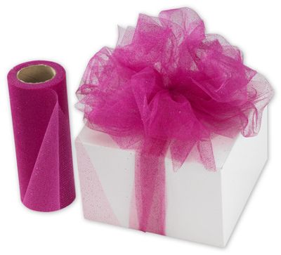 Hot Pink Sparkle Tulle, 6' x 25 Yds - Gifts Baskets Wholesale Supplies Shop