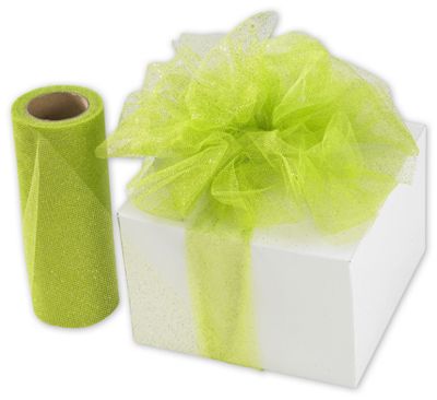Apple Green Sparkle Tulle, 6' x 25 Yds - Gifts Baskets Wholesale Supplies Shop