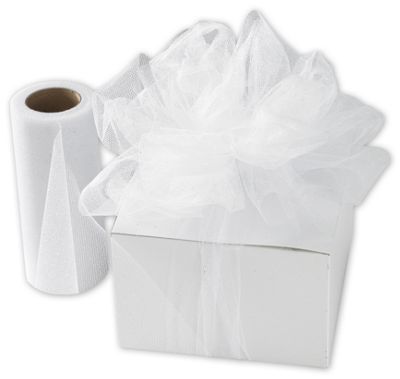 White Sparkle Tulle, 6' x 25 Yds - Gifts Baskets Wholesale Supplies Shop