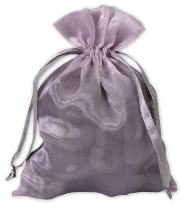 Silver Organdy Bags,  5 x 6 1/2' - Gifts Baskets Wholesale Supplies Shop